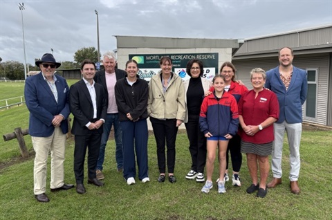 People gathered at Mortlake Recreation Reserve